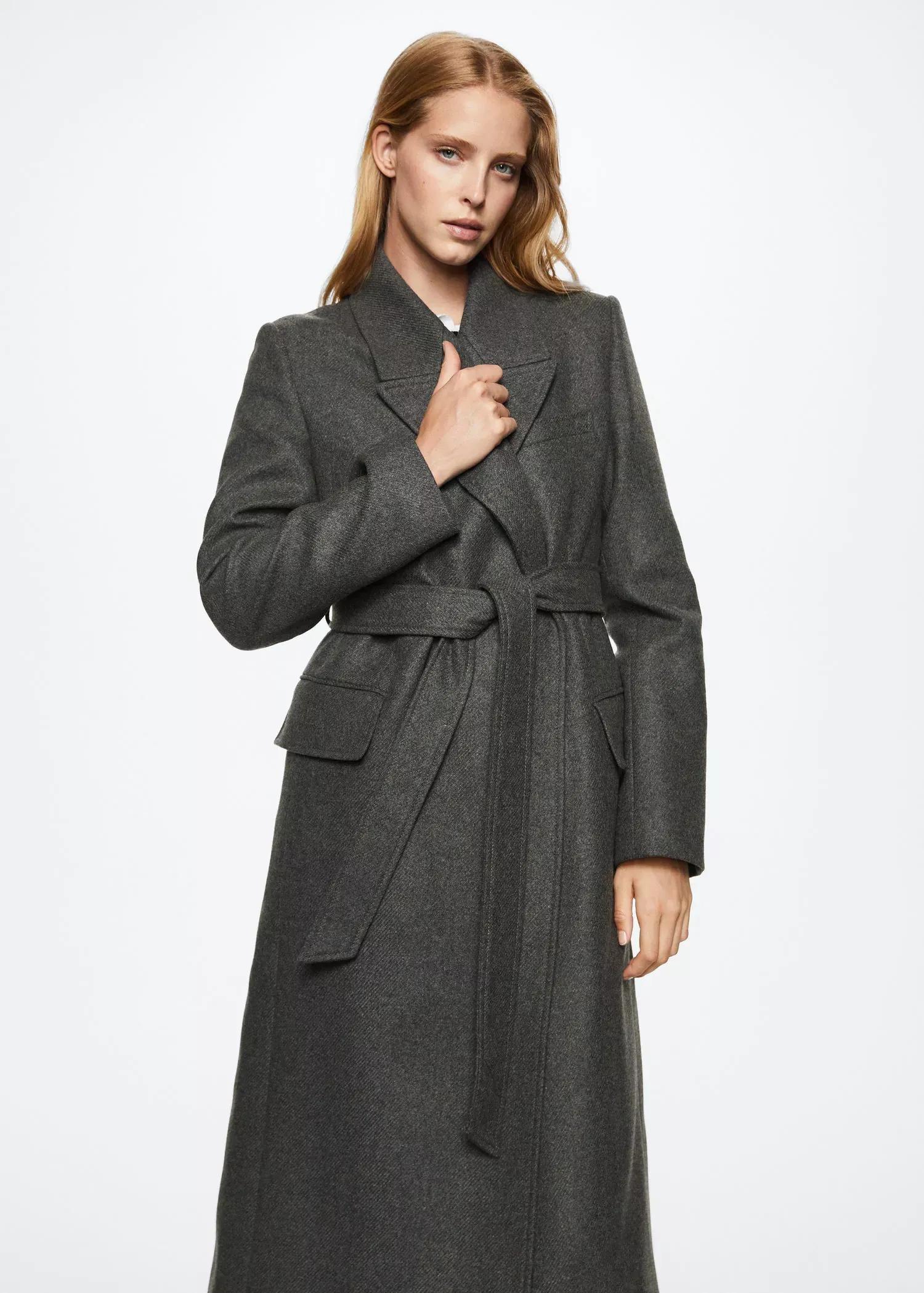 Grey Lt Pastel Long Lapel Coat, , large image number 0