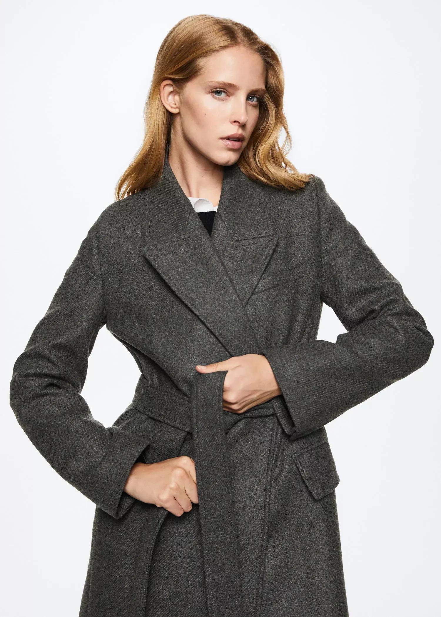 Grey Lt Pastel Long Lapel Coat, , large image number 1