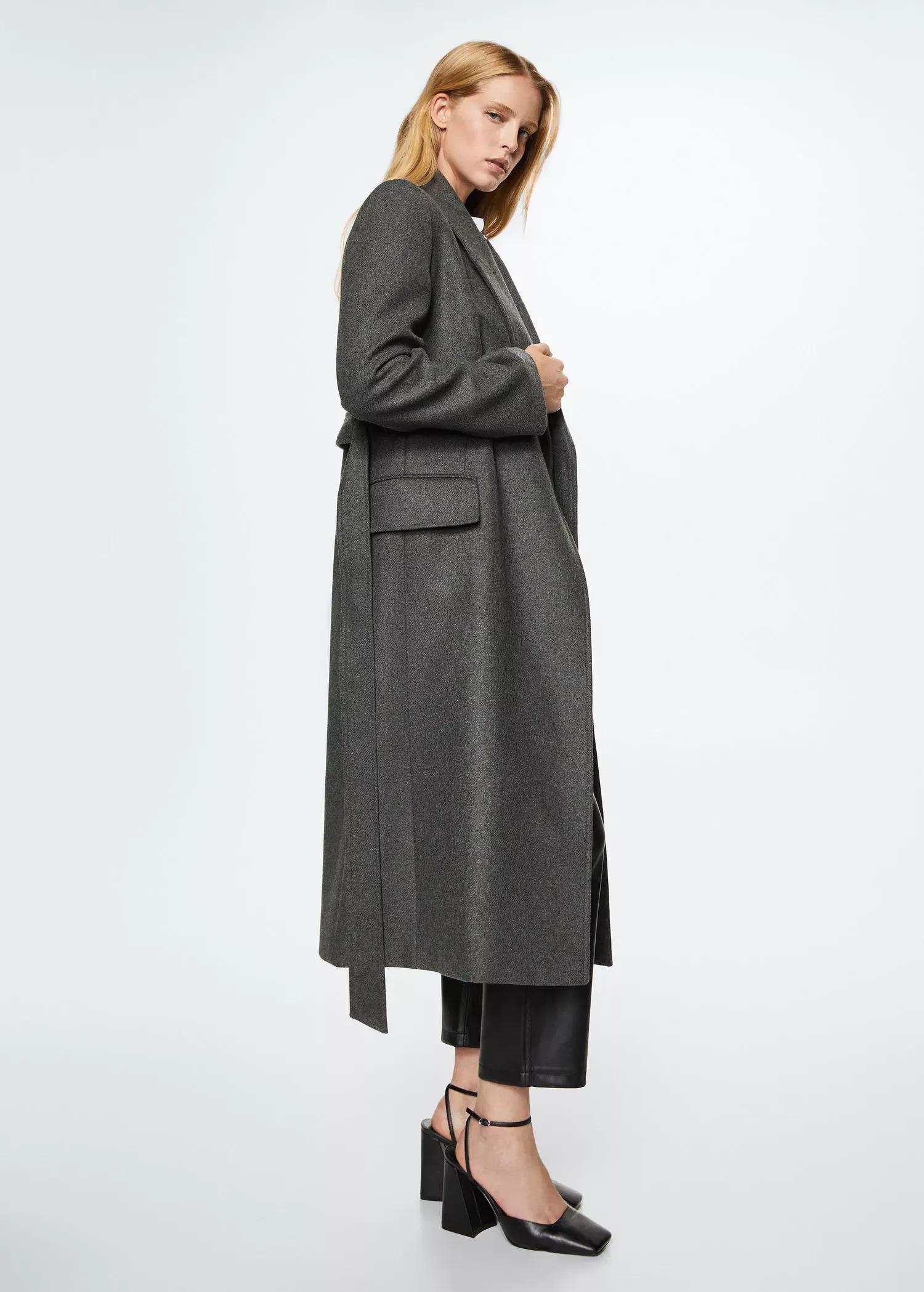 Grey Lt Pastel Long Lapel Coat, , large image number 3