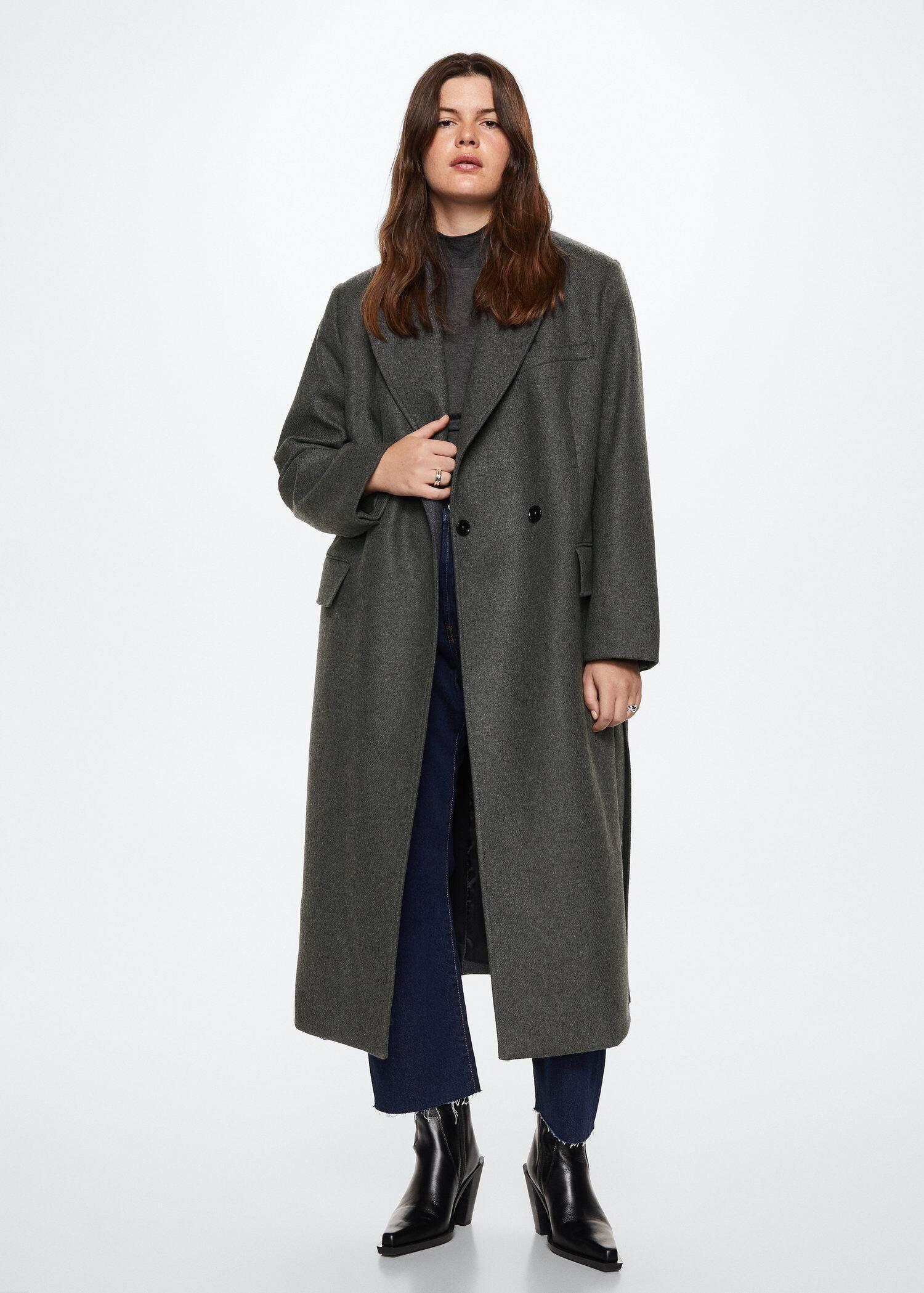 Grey Lt Pastel Long Lapel Coat, , large image number 4