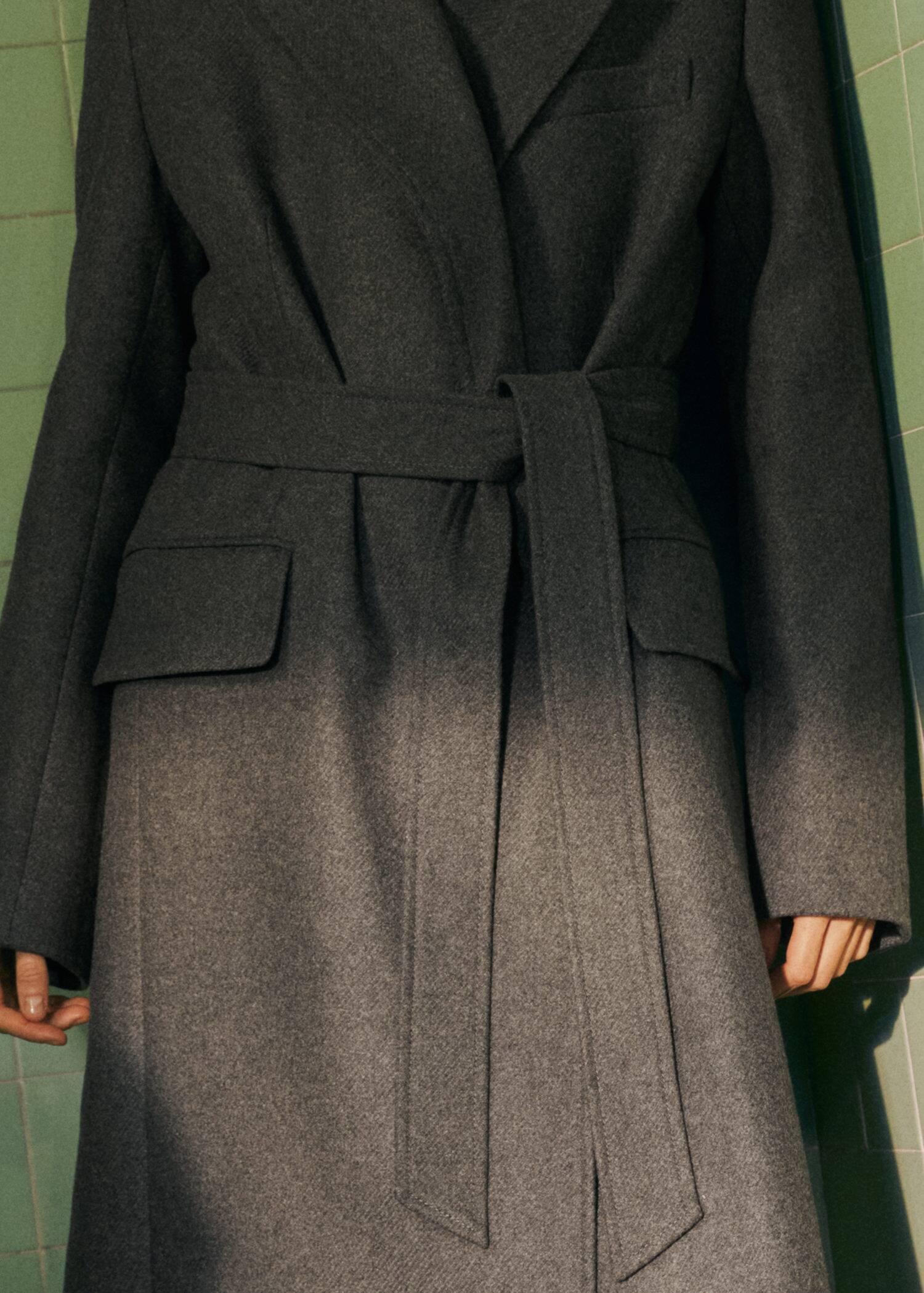 Grey Lt Pastel Long Lapel Coat, , large image number 6