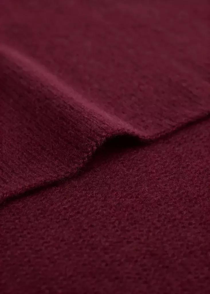 Burgundy 100% Cashmere Knitted Scarf, Dark Red, large image number 3