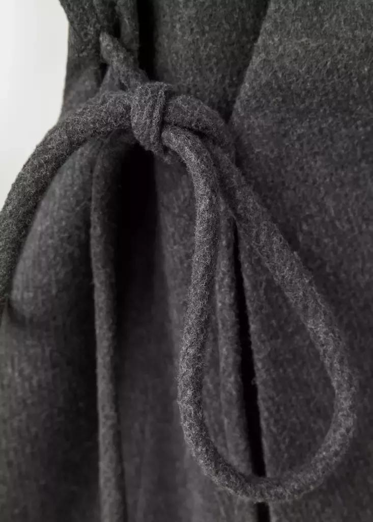 Grey Straight-Tie Jacket, Charcoal, large image number 5