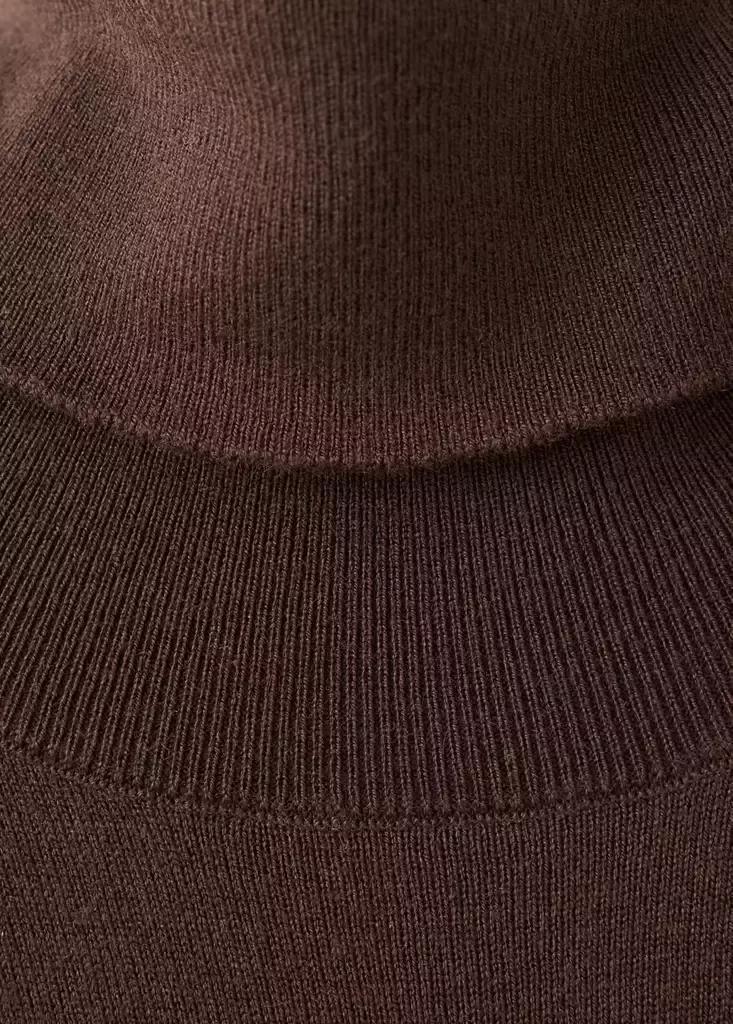 Brown Knit Combination Dress, Dark Brown, large image number 6