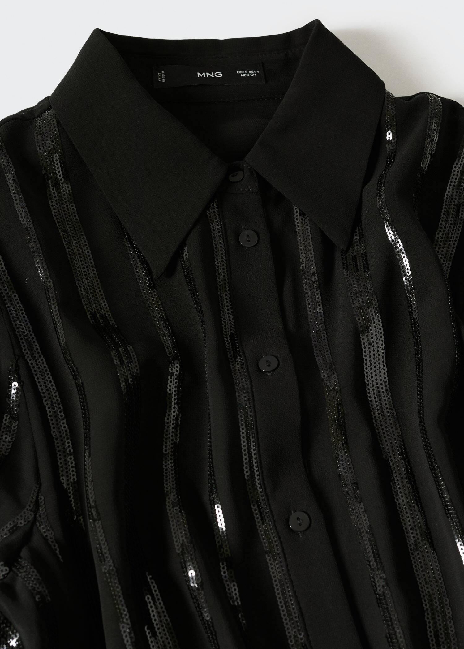 Black Sequin Shirt, , large image number 5