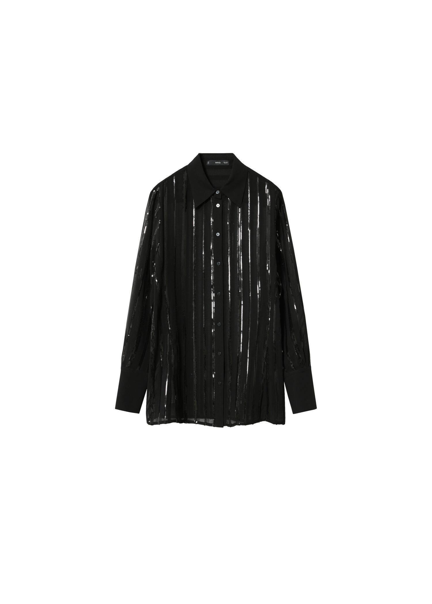 Black Sequin Shirt, , large image number 6