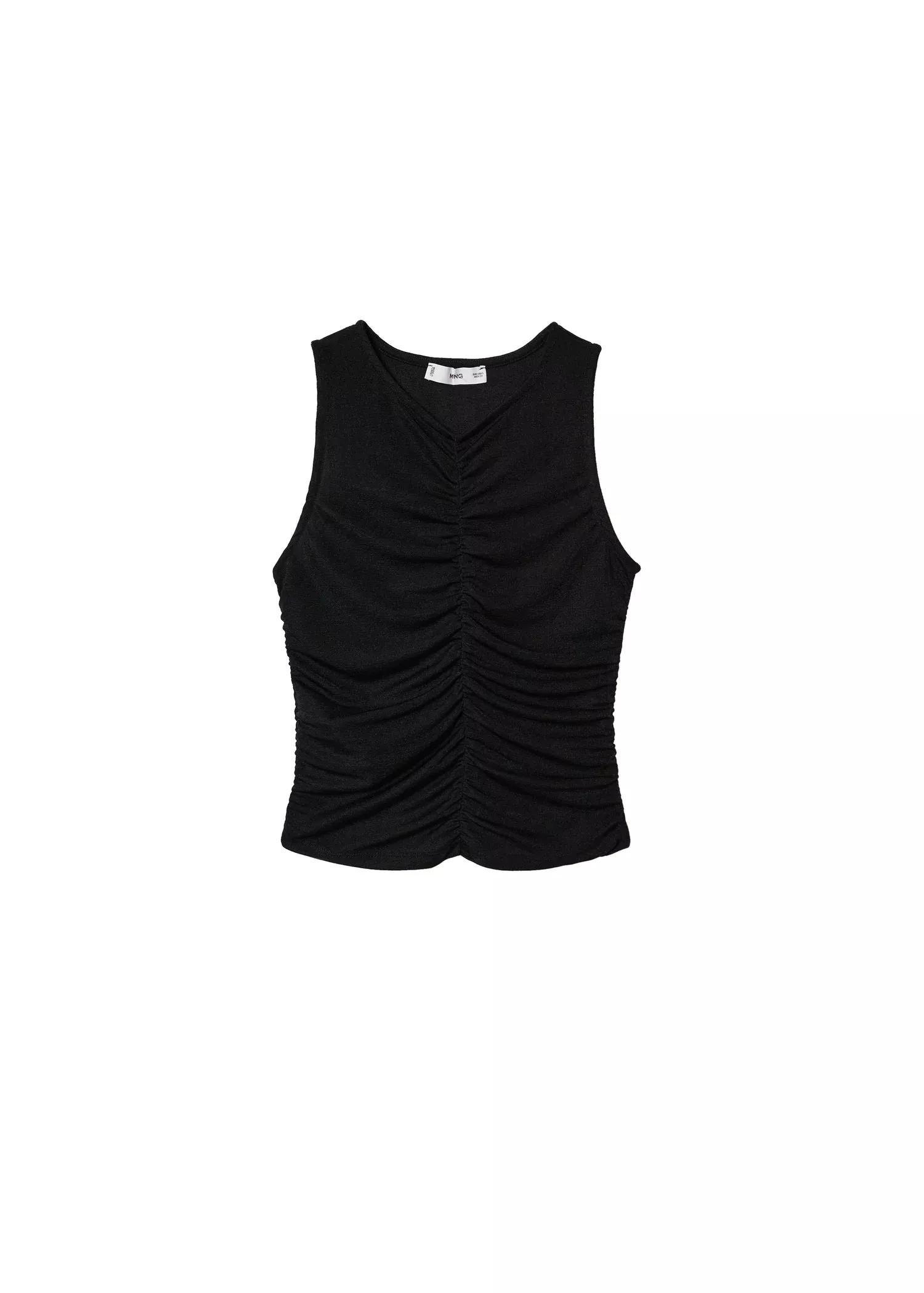 black Ruched detail top, , large image number 0