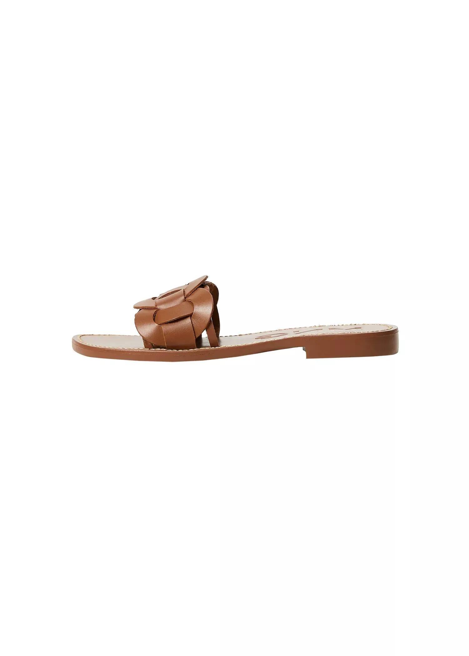 brown Leather braided sandals, , large image number 1
