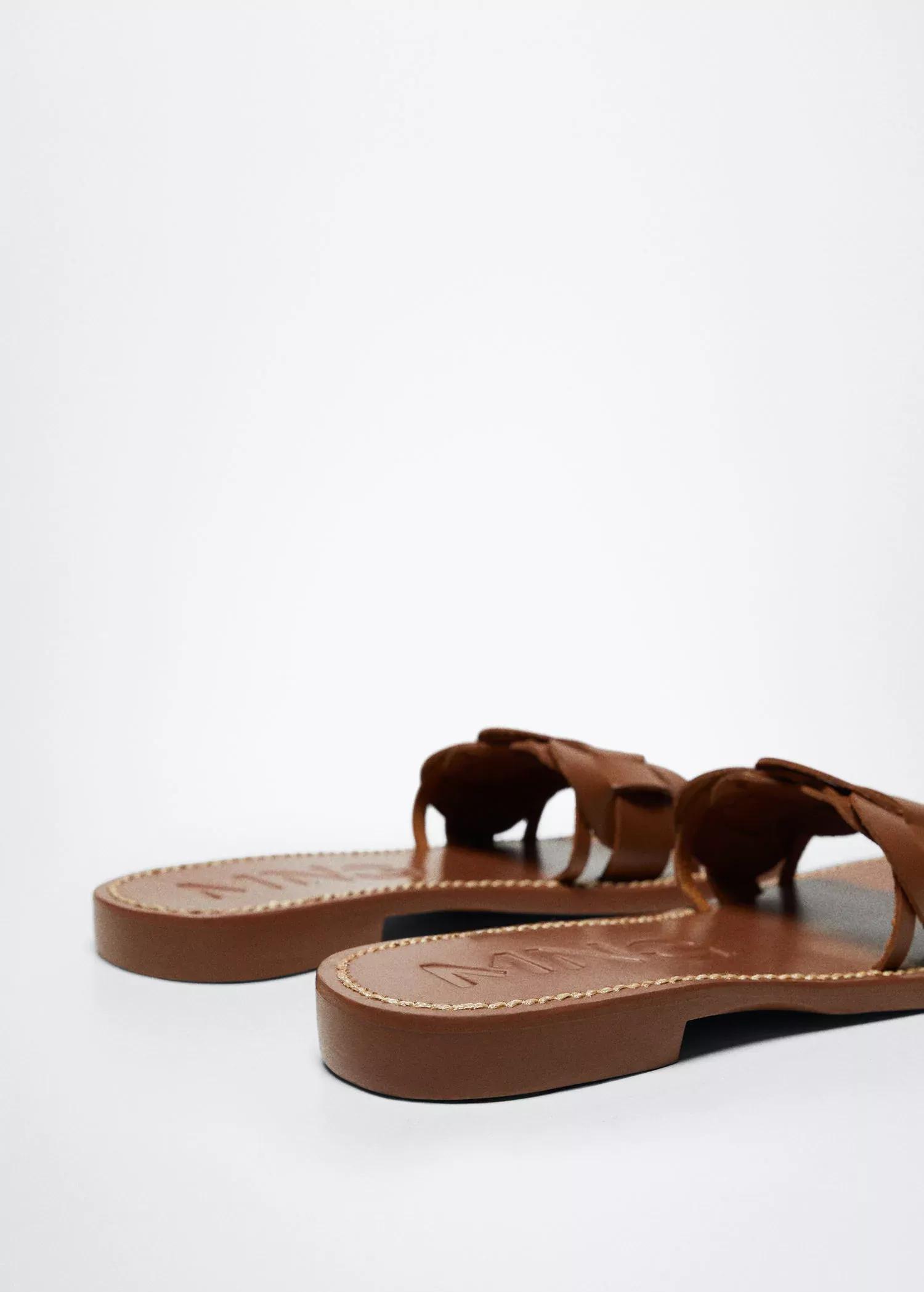 brown Leather braided sandals, , large image number 4