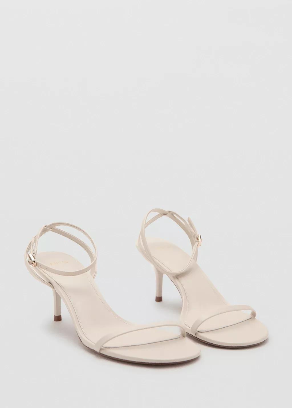 Beige Strappy Heeled Sandals, Light Beige, large image number 0