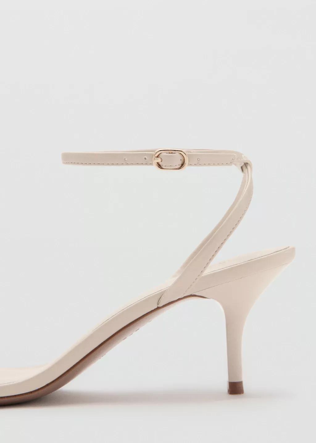 Beige Strappy Heeled Sandals, Light Beige, large image number 1