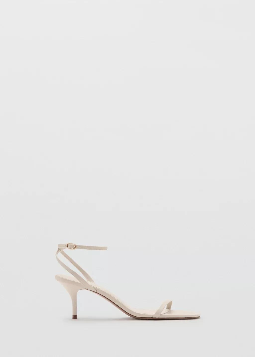 Beige Strappy Heeled Sandals, Light Beige, large image number 3