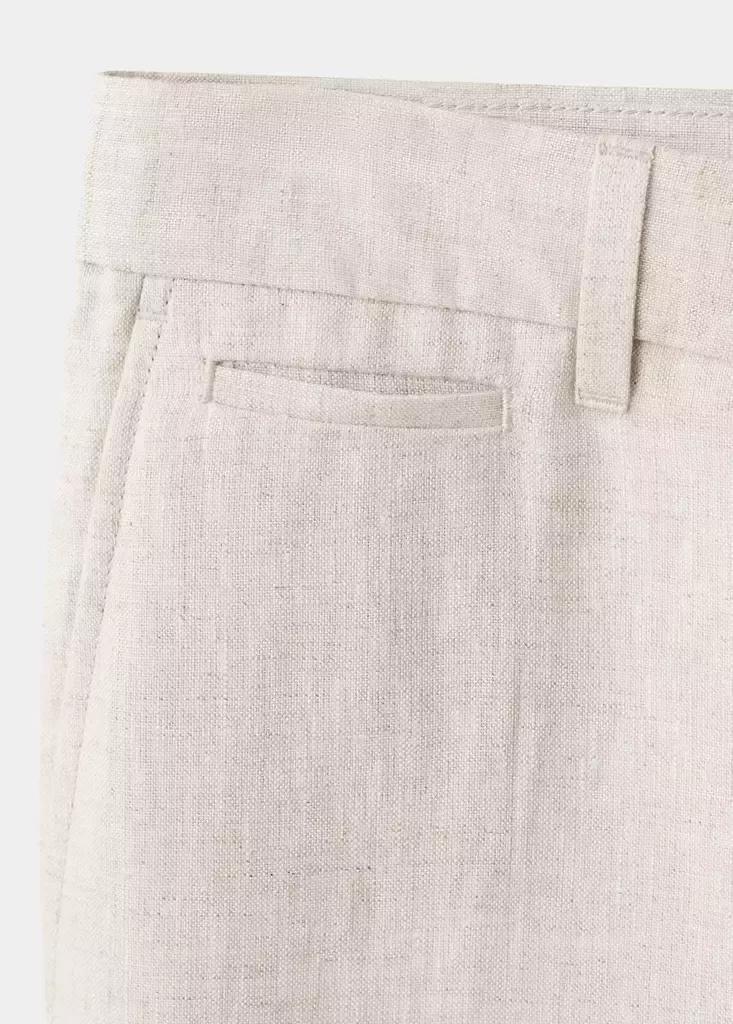 LIGHT BEIGE Slim-fit 100% linen trousers, Light Beige, large image number 11