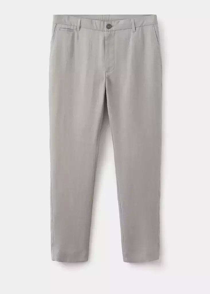LT PASTEL GREY Slim-fit 100% linen trousers, Light Pastel Grey, large image number 10