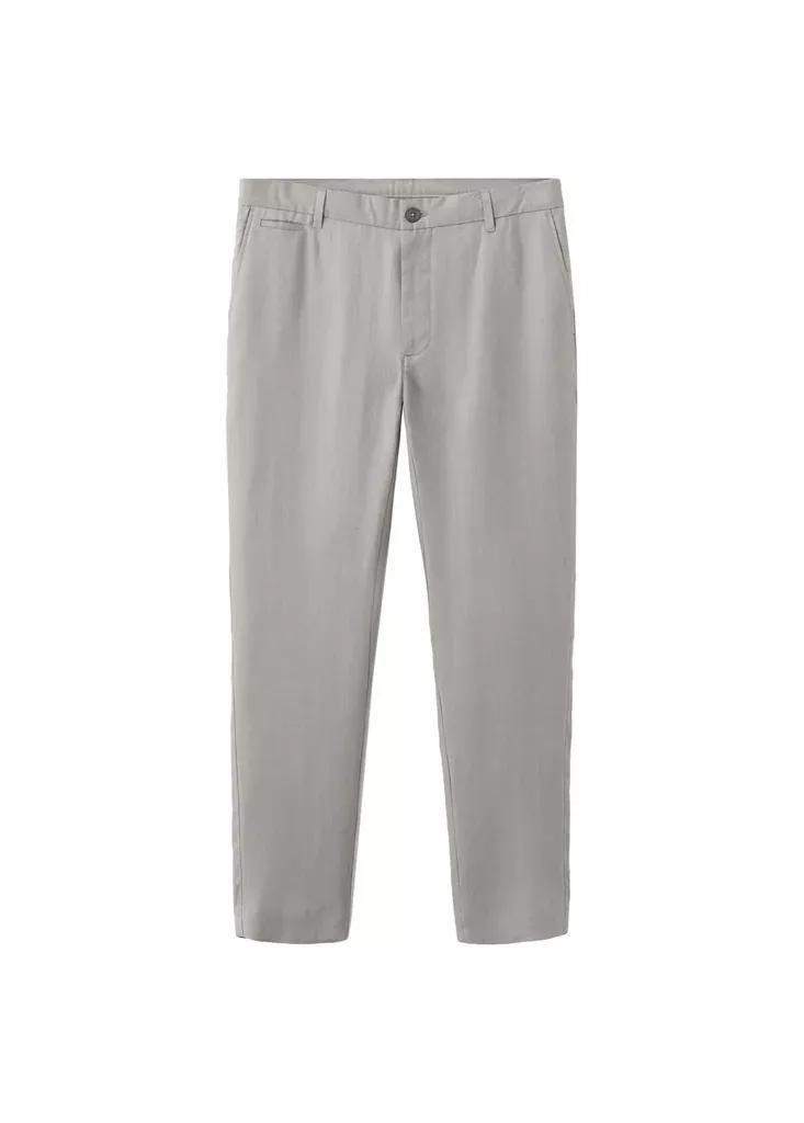 LT PASTEL GREY Slim-fit 100% linen trousers, Light Pastel Grey, large image number 13