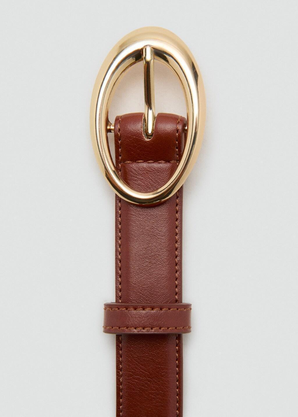 Brown Oval Buckle Belt, 0201_30, medium