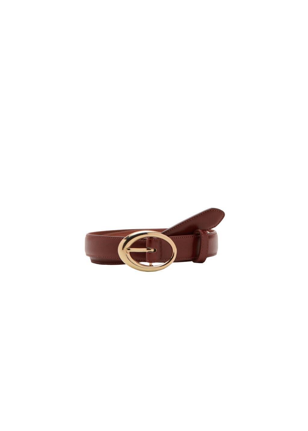 Brown Oval Buckle Belt, 0201_30, large image number 2
