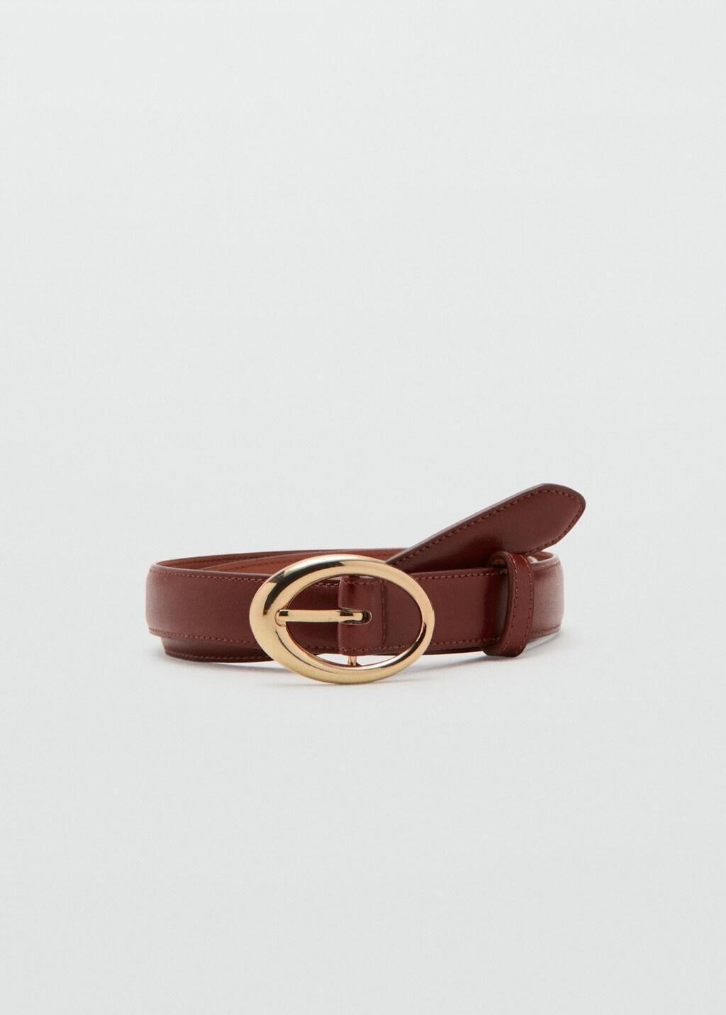 Brown Oval Buckle Belt, 0201_30, large image number 3