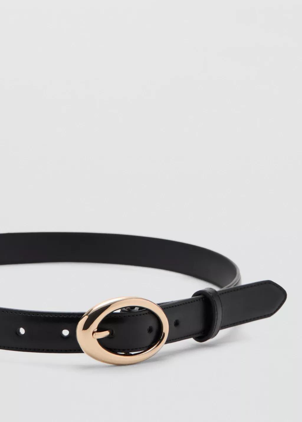 Black Oval Buckle Belt, 0201_99, large image number 0