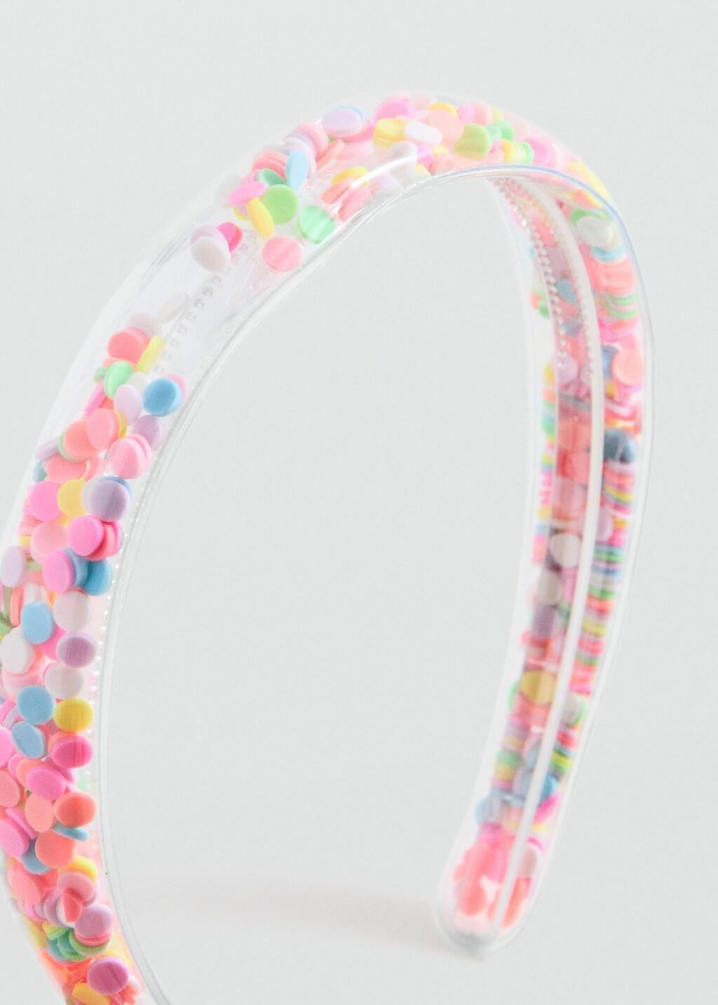 Pink Confetti Headband, Kids Girls, Pink, large image number 1