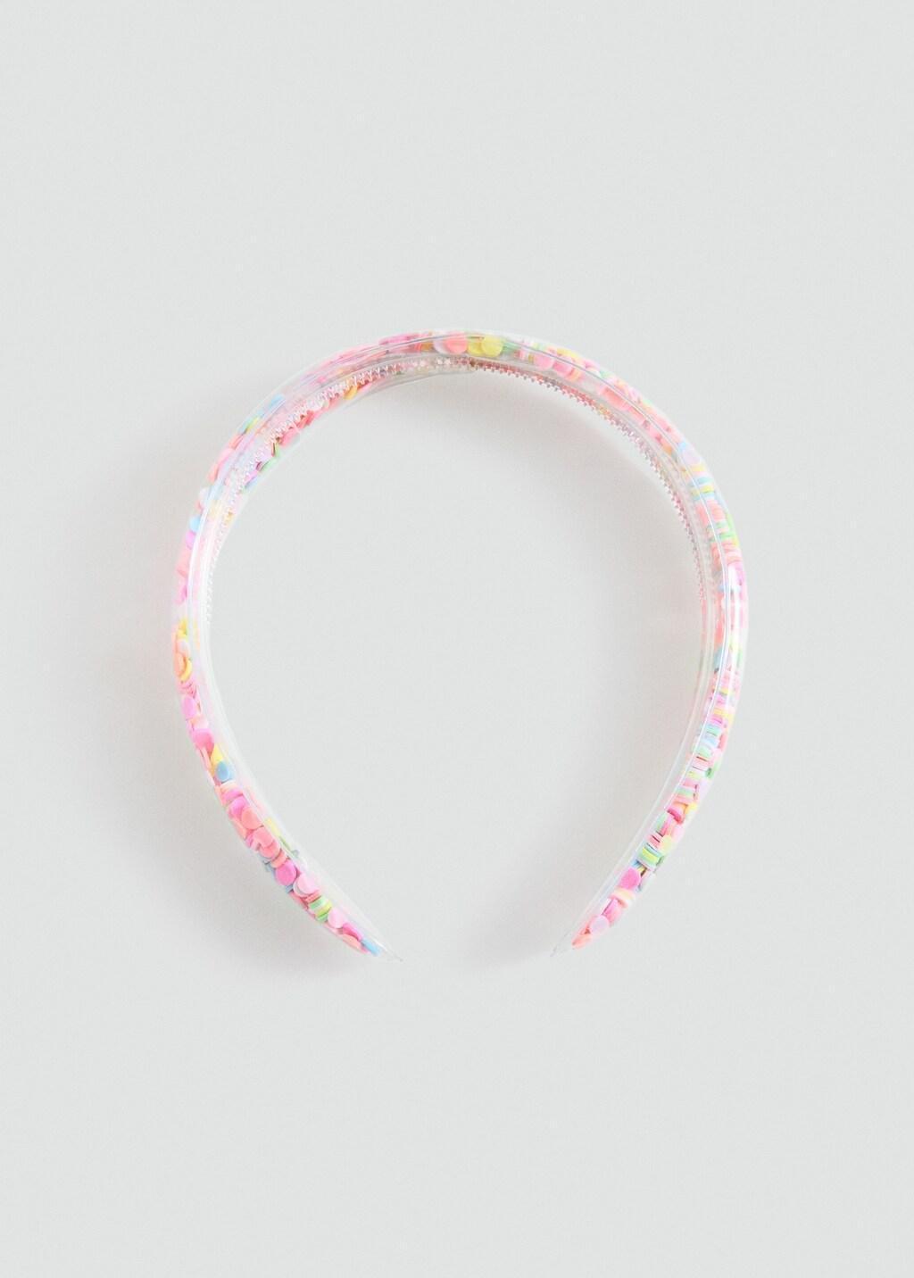 Pink Confetti Headband, Kids Girls, Pink, large image number 3