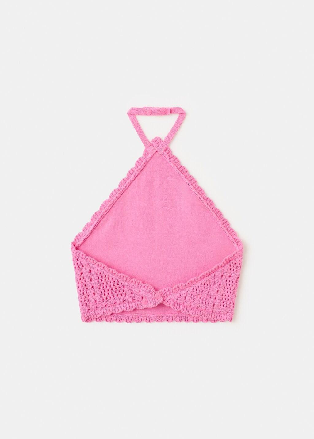 BRIGHT PINK Halter neck crochet top, Kids Girl, Bright Pink, large image number 2