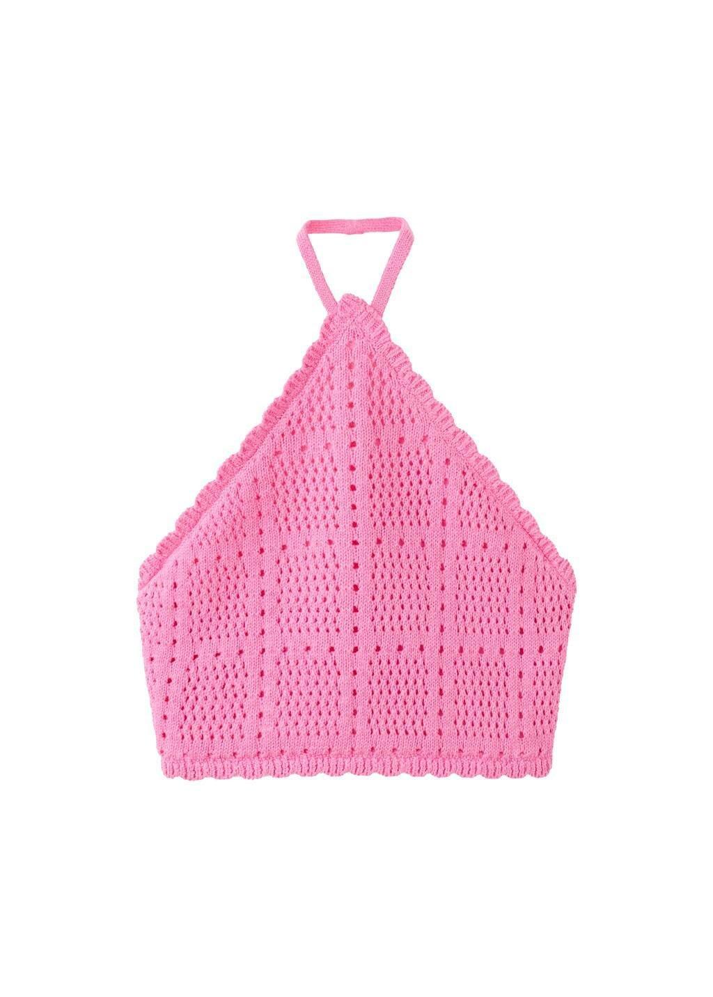 BRIGHT PINK Halter neck crochet top, Kids Girl, Bright Pink, large image number 6
