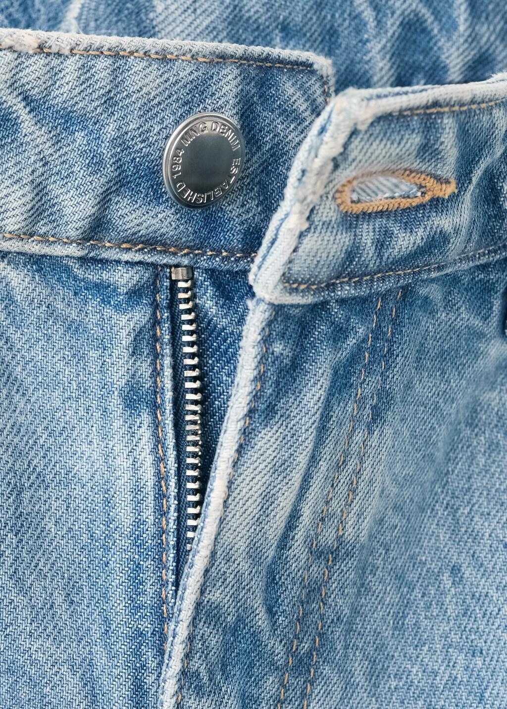 OPEN BLUE High-waist straight-fit denim shorts, Open Blue, large image number 1
