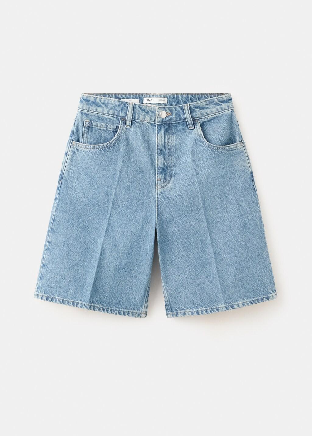 OPEN BLUE High-waist straight-fit denim shorts, Open Blue, large image number 8