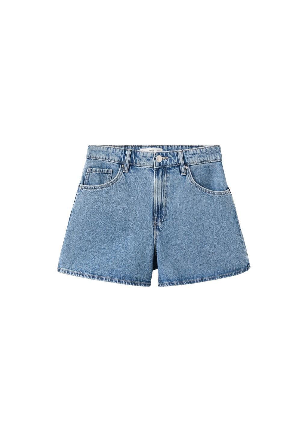 Blue Straight-Fit Denim Shorts, Open Blue, large image number 10