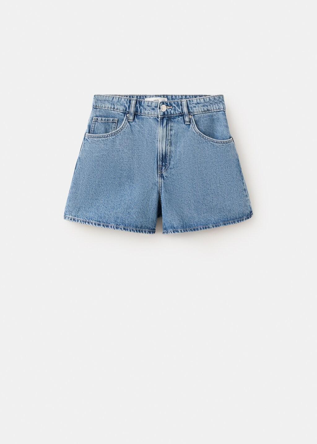 Blue Straight-Fit Denim Shorts, Open Blue, large image number 11