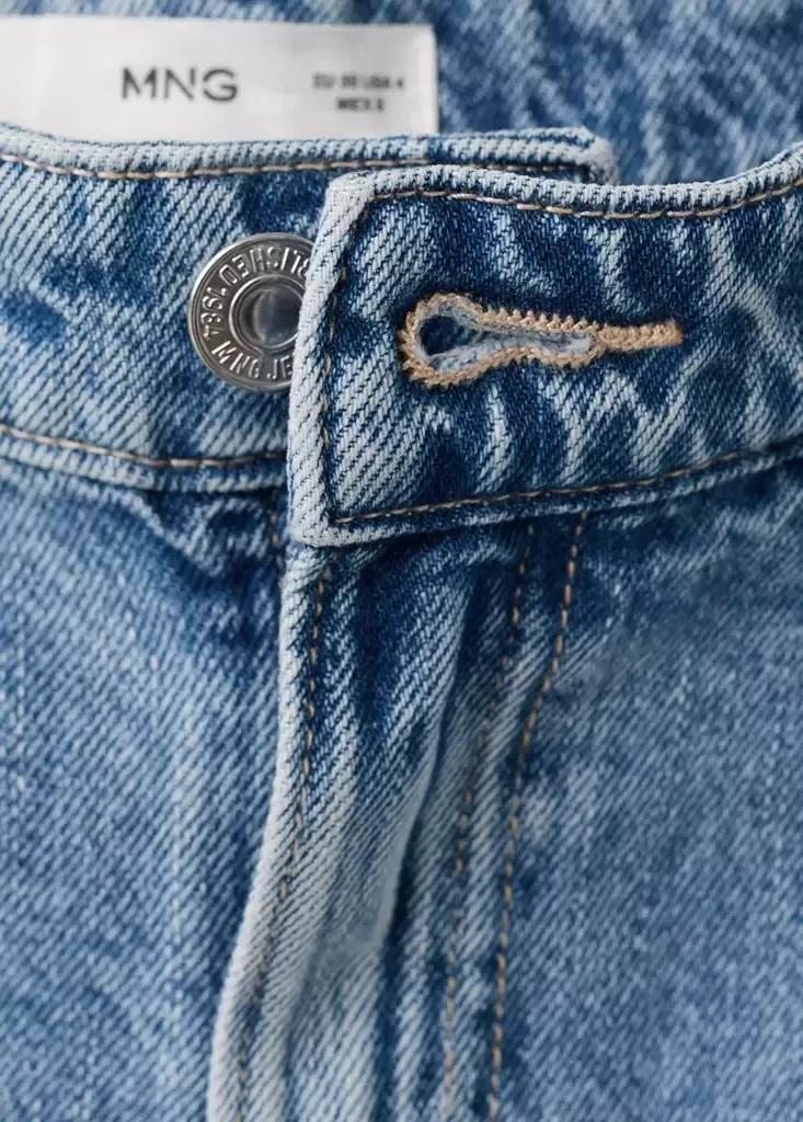 Blue Straight-Fit Denim Shorts, Open Blue, large image number 13