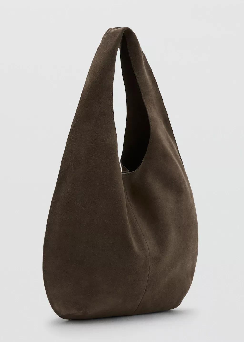 Brown Lt Pastel Suede Drawstring Bag, Light Pastel Brown, large image number 1