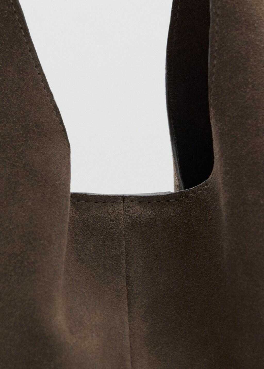 Brown Lt Pastel Suede Drawstring Bag, Light Pastel Brown, large image number 2