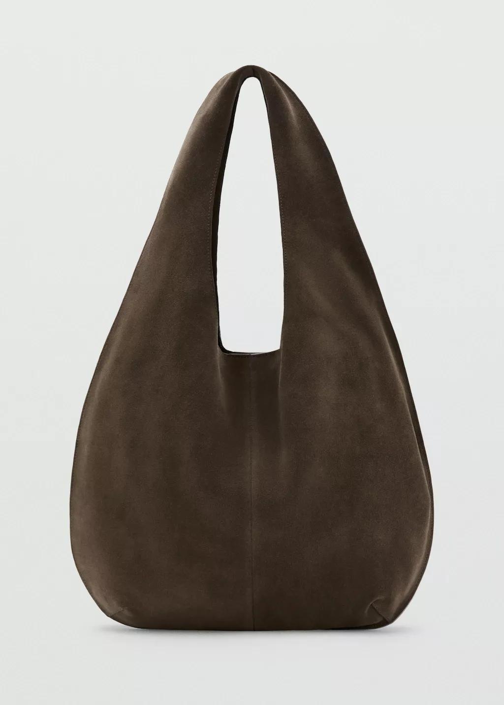 Brown Lt Pastel Suede Drawstring Bag, Light Pastel Brown, large image number 4
