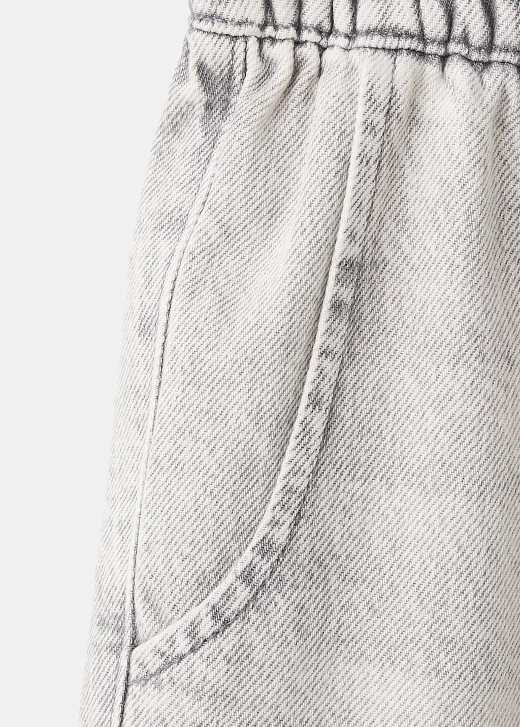 Grey Straight-Leg Jeans With Elasticated Waistband, Kids Girls, Open Grey, large image number 3