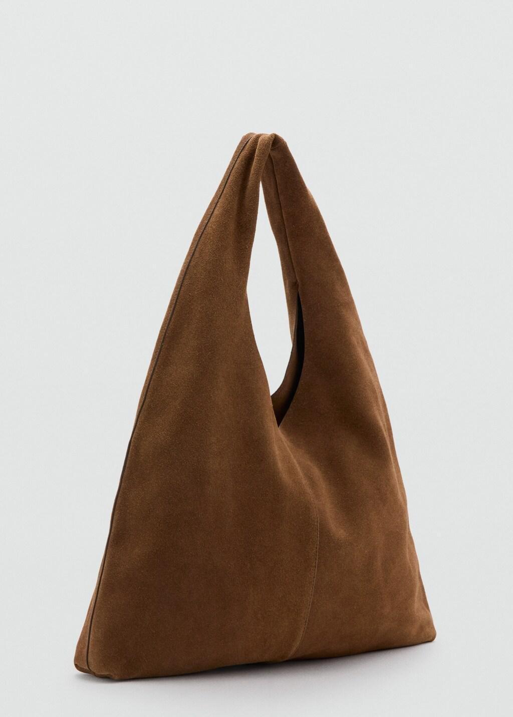 Brown Suede Shopper Bag, Medium Brown, large image number 0