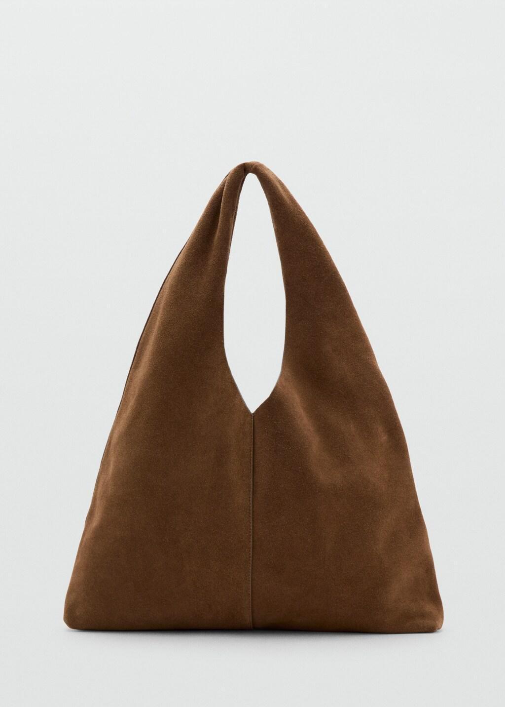 Brown Suede Shopper Bag, Medium Brown, large image number 3