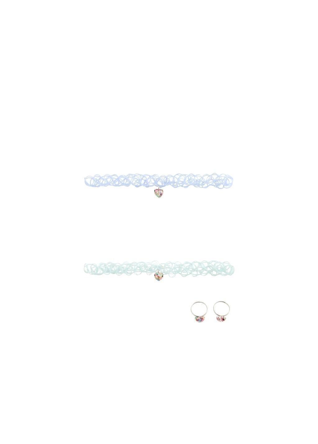 Green Necklaces And Glitter Ring, Set Of 2, Kids Girls, Turquoise - Aqua, large image number 1