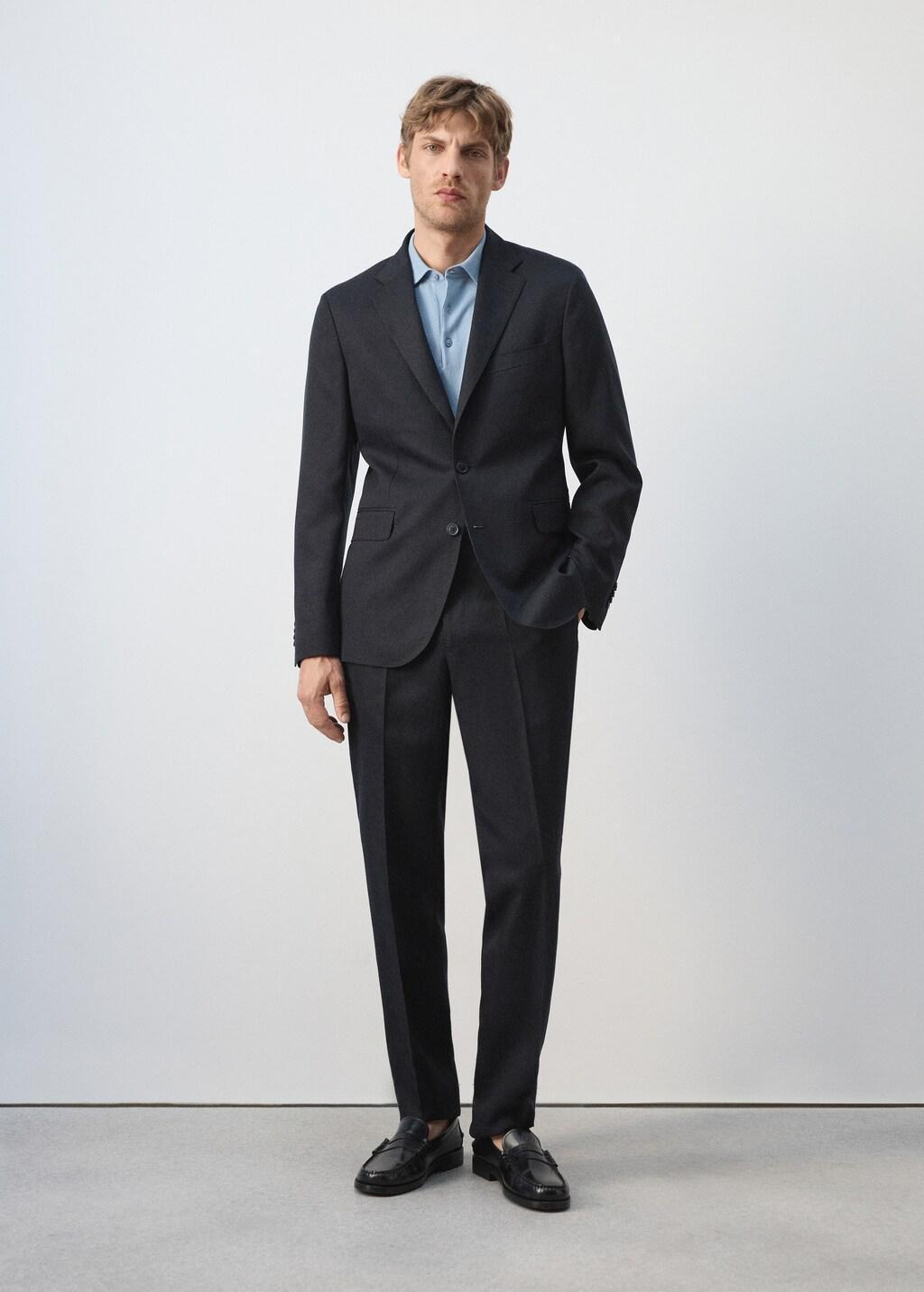 Navy Amalfi Slim Fit Suit Jacket, Navy, large image number 0