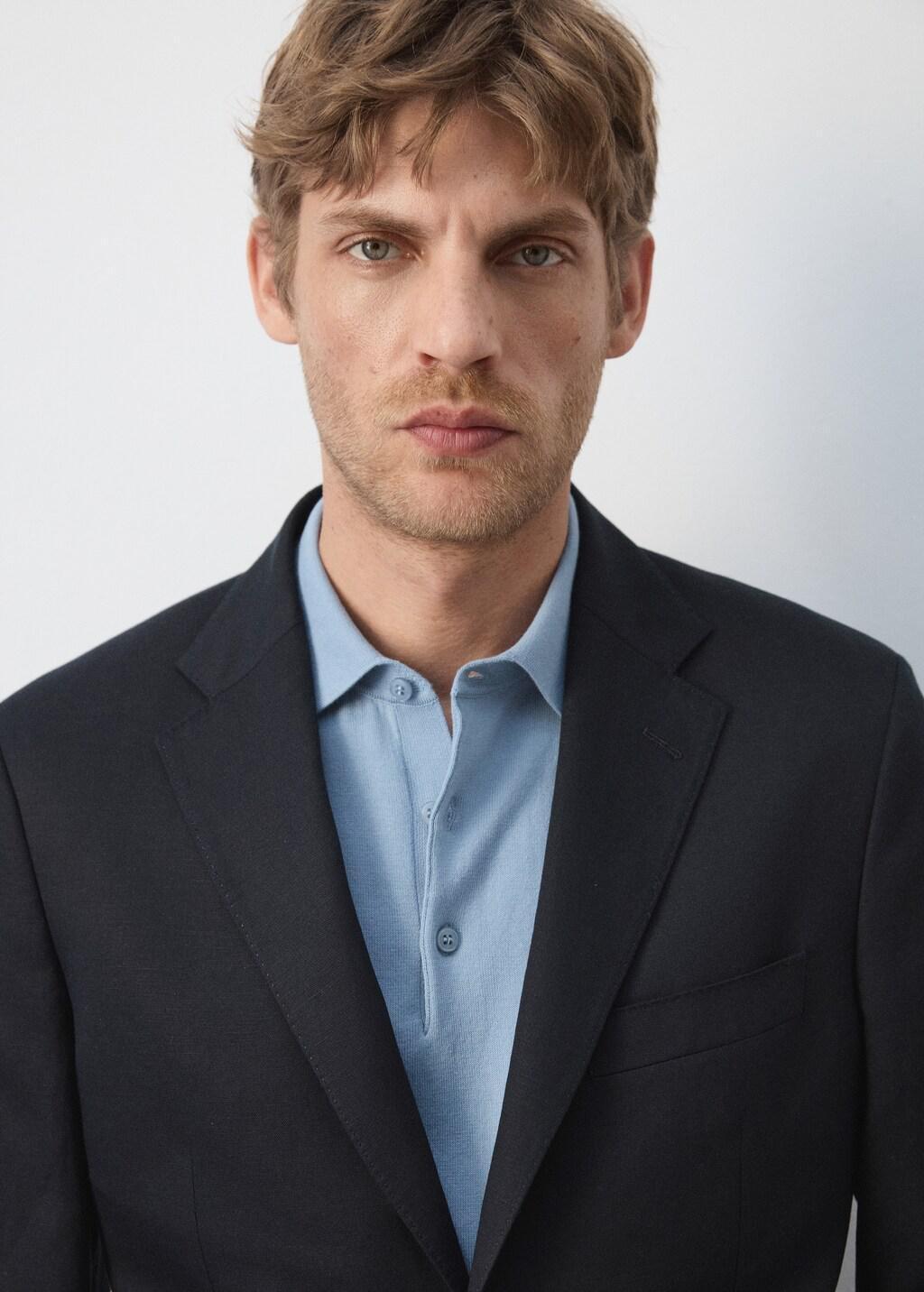 Navy Amalfi Slim Fit Suit Jacket, Navy, large image number 4