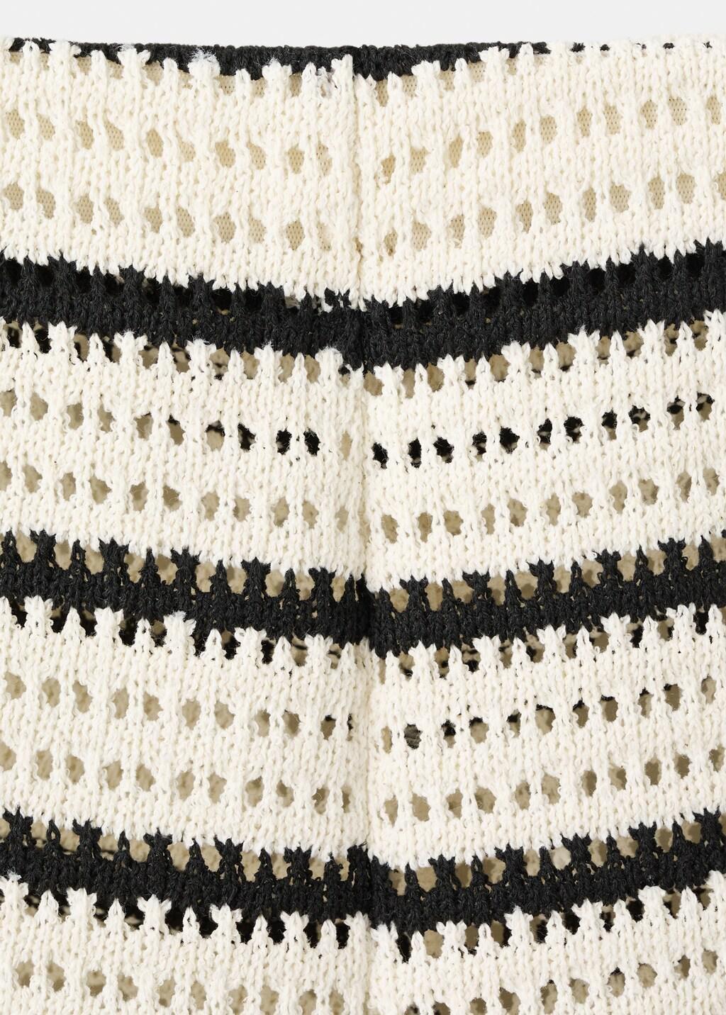 NATURAL WHITE Striped crochet shorts, Natural White, large image number 1