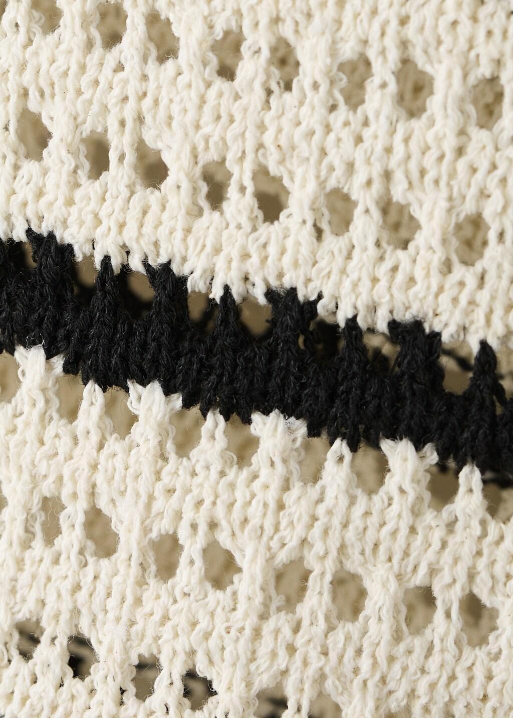 NATURAL WHITE Striped crochet shorts, Natural White, large image number 5