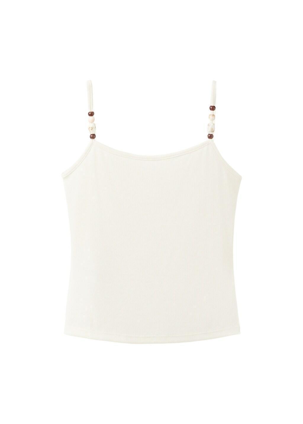 LIGHT BEIGE Thin strap embellished top, Light Beige, large image number 6