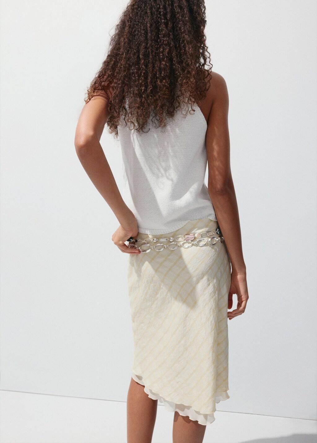 NATURAL WHITE Knitted top with draped neck, Natural White, large image number 2