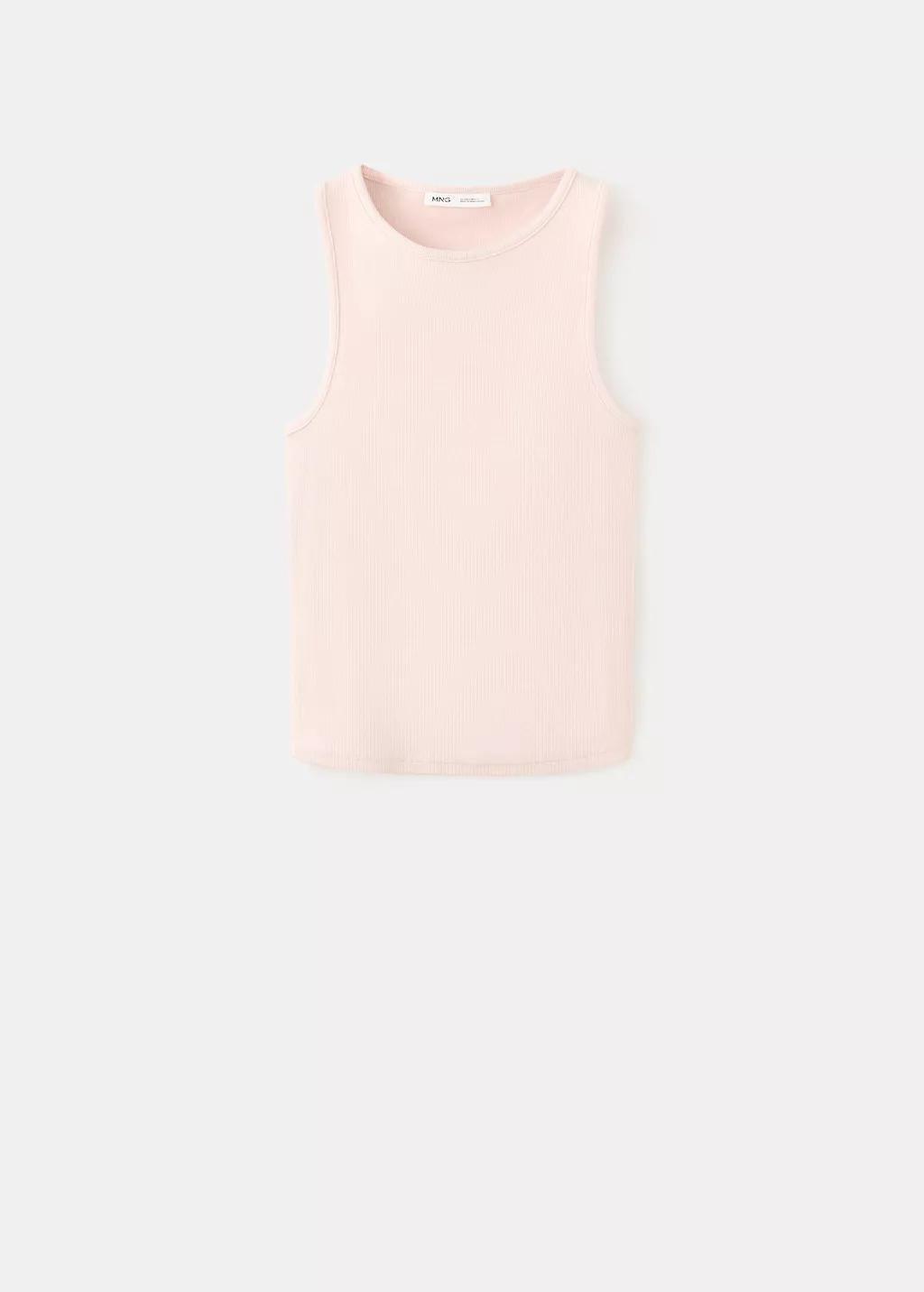 Pink Lt Pastel Ribbed Cotton-Blend Top, Light-Pastel Pink, large image number 7