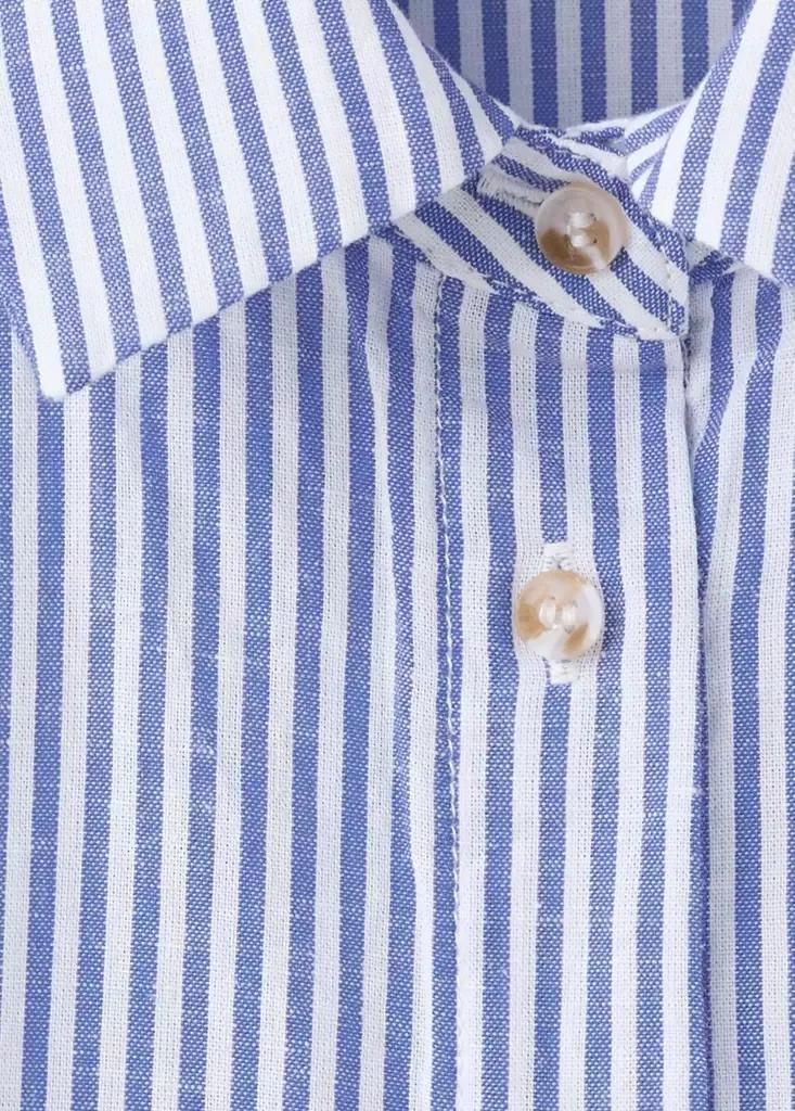 Blue Striped Cotton Linen Shirt, Light-Pastel Blue, large image number 5