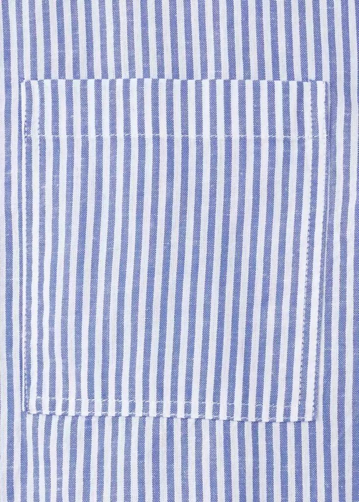 Blue Striped Cotton Linen Shirt, Light-Pastel Blue, large image number 9