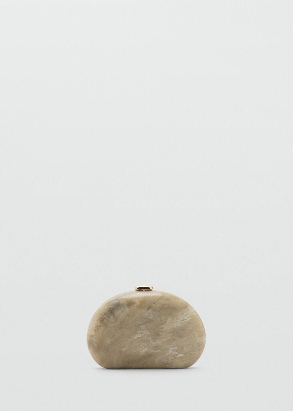 Grey Oval Clutch Bag, Light Pastel Grey, large image number 4