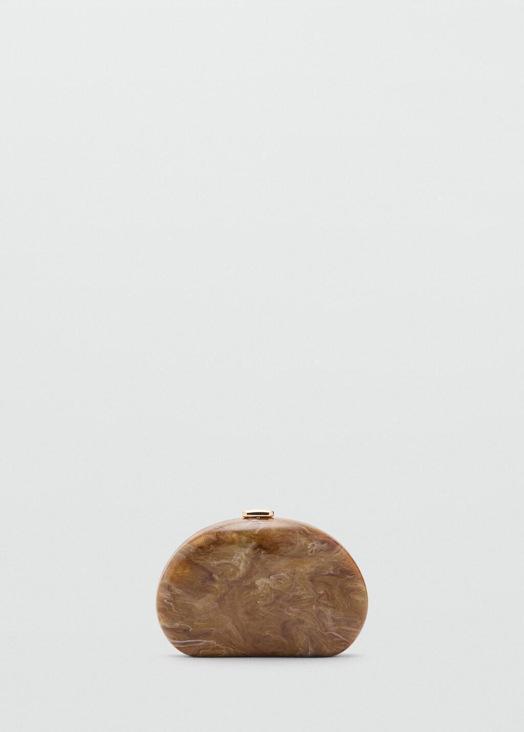 Brown Oval Clutch Bag, Dark Brown, large image number 3